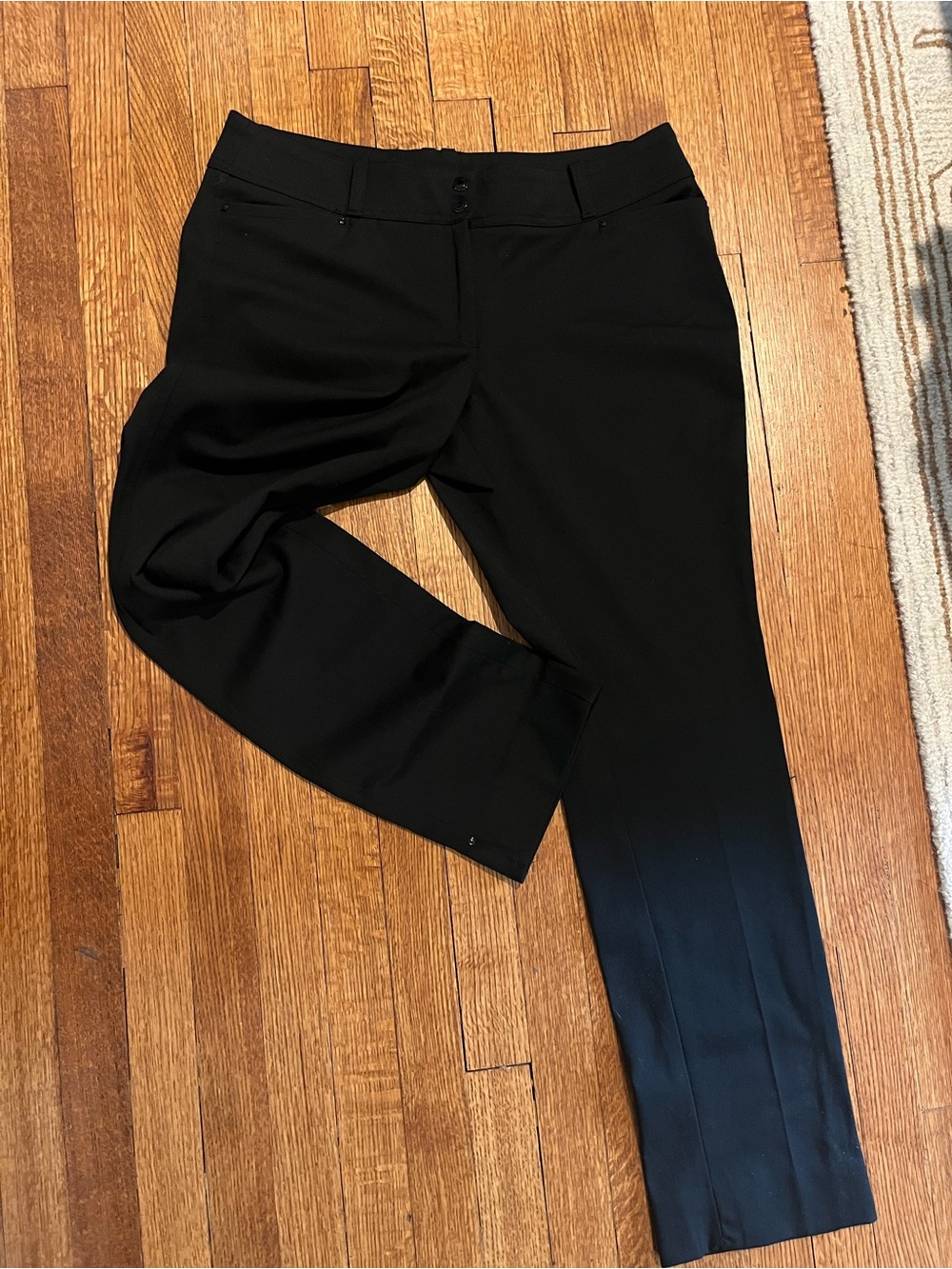 White House Black Market Black Tailored Straight-Leg Trousers